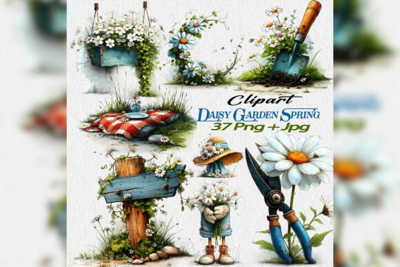 Daisy Garden Clipart for Planners