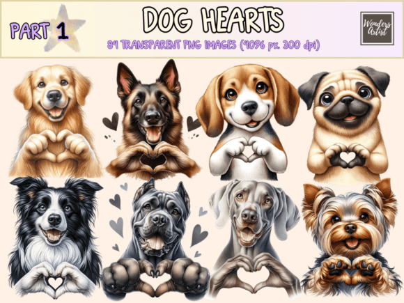 Dog Hearts Clipart: Share Puppy Love