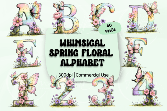 Enhancing Creative Projects with Whimsical Spring Floral Alphabet Clipart