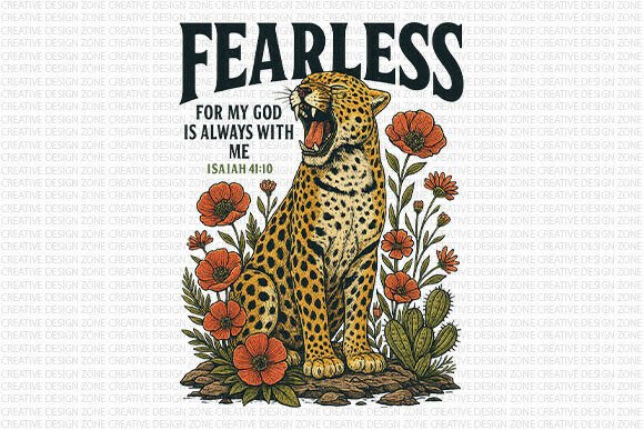 Fearless Leopard Bible Verse PNG: Blending Faith, Art, and Bold Design