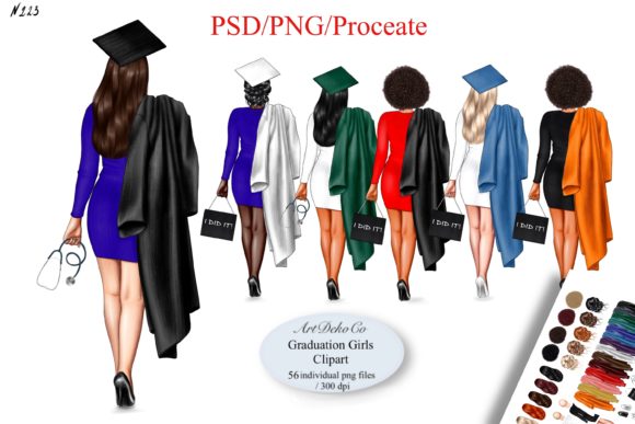 Graduation Girls Clipart: Elevating Celebratory Design with Versatile Digital Assets
