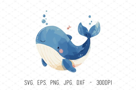 Integrating Whale Watercolor Baby Shower Clipart SVG into Your Creative Workflow