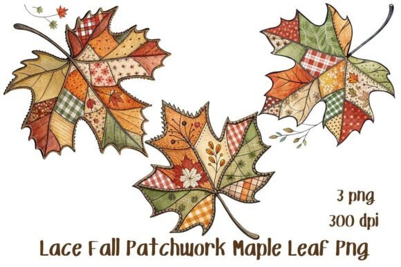 Lace Fall Patchwork Maple Leaf PNG Guide