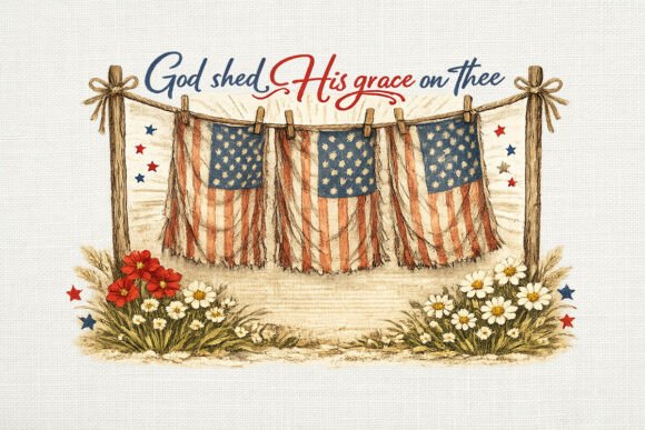 Merging Faith and Freedom: The Strategic Value of the Retro God Shed His Grace PNG Design