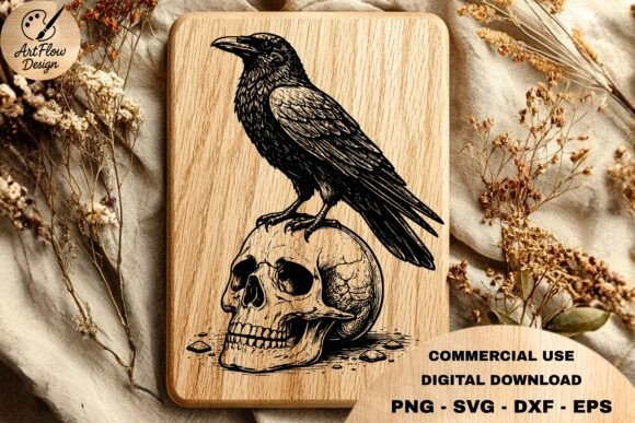 Raven Skull Gothic SVG for Dark Decor