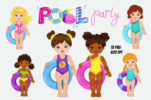 Rubber Ring Girl Clipart, Pool Party: The Ultimate Summer Crafting Resource