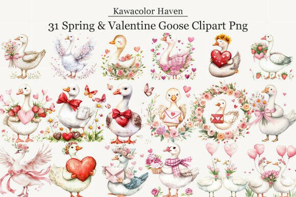 Spring Valentine Goose Clipart Png: A Practical Asset for Creative Workflows