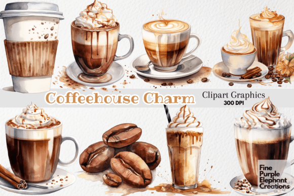 Watercolor Coffee Shop Cafe Drinks: A Creative Asset Guide
