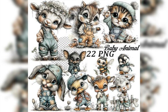 Whimsical Baby Animal Clipart Set