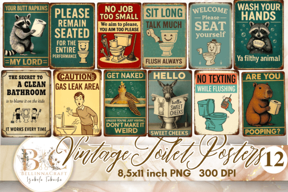Why the Vintage Toilet Signs Bundle PNG Is the Smart Choice for Retro Bathroom Decor